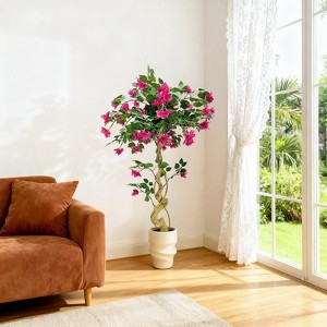 Artificial Bougainvillea Tree Tall Faux Blooming Plant with Realistic Flowers and Leaves for Indoor Outdoor Decoration, Pink - 1 of 4