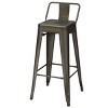 Tangkula Set of 4 Metal Bar Stools 30" Industrial Height Chair Low Back - 4 of 4