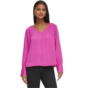 Calvin Klein Womens Textured Pullover Blouse - 1 of 1