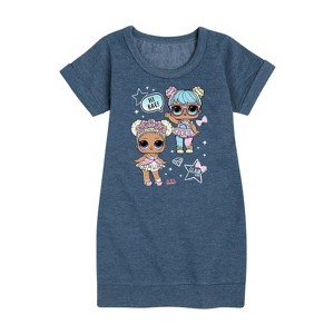 - LOL Surprise! - LOL Hi Bae! Graphic Short Sleeve Fleece Dress - 1 of 4