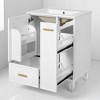 24" Bathroom Vanity with Ceramic Sink,2 Drawers,Pull-Out Basket, and Door Shelf,Freestanding Vanity Cabinet(Faucet Not Included) - 4 of 4