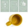 Elanze Designs Ribbed Ceramic Stoneware 16 ounce Raw Clay Bottom Coffee Mugs Set of 4, Mustard - 3 of 4