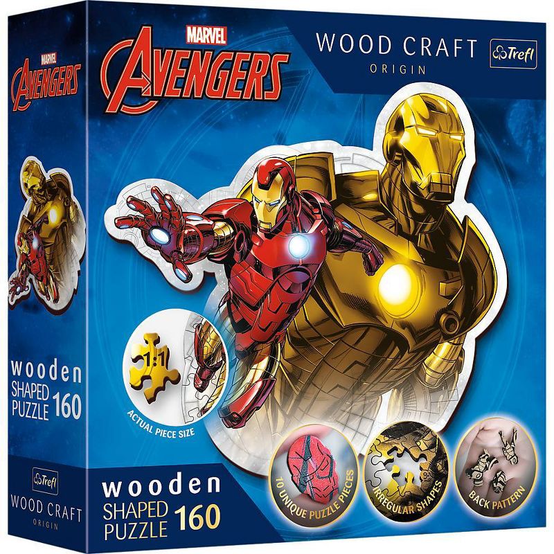 Trefl Marvel Brave Iron Man Wooden Shaped 160pc Puzzle, 2 of 6