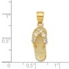 Black Bow Jewelry 14k Yellow Gold April Cubic Zirconia Birthstone Flip Flop Pendant - 3 of 4