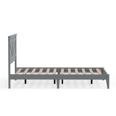 Ultimate Grey Queen Solid Wood Farmhouse Platform Bed