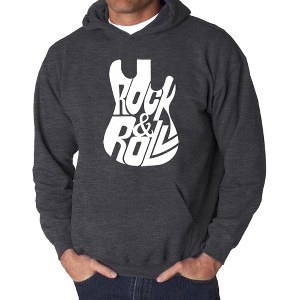 LA Pop Art Rock And Roll Guitar - Men's Word Art Hooded Sweatshirt - 1 of 4