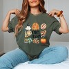 Cozy Season Watercolor Icons - Womens Garment Dyed Graphic T-Shirt - 2 of 4