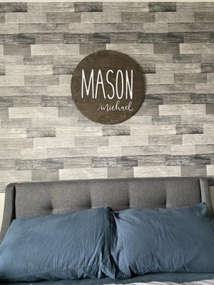 Roommates Weathered Wood Plank Peel & Stick Wallpaper Black : Target