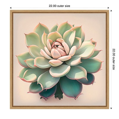 22" Sylvie Maple Framed Canvas Succulent Art Print