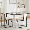 Modern Dining Chairs set of 2,Kitchen Side Chair with Upholstered Linen Cushions and Minimalist Craft Iron Racks Legs-Tanpinhause - 3 of 4