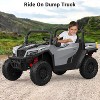 Ride On Dump Truck, 24V Ride On Car with Remote Control, Electric Dump Bed and Extra Shovel, Ride On Tractors Car with Music Player, Grey - 2 of 4