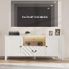 TV Stands for 65 Inch Tv, Entertainment Center with Led Lights,TV Console Table with 2 Storage and 1 Drawer, Retro V-Shaped TV Table for Living Room - 4 of 4