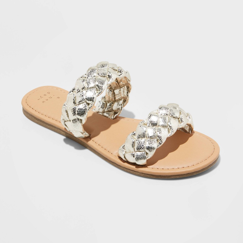 Women's Lucy Slide Sandals - A New Day™ Gold 9