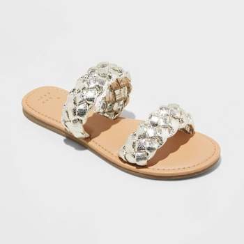 Women's Lucy Slide Sandals - A New Day™ Gold 11