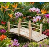 Dexmalle Outsunny Wooden Garden Bridge Arc with Rails,for Backyard,Natural - 3 of 4