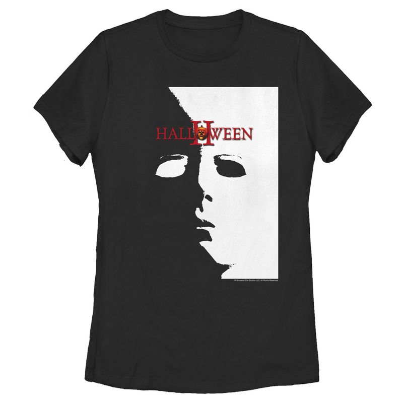 Women's Halloween II Michael Myers Mask Poster T-Shirt, 1 of 4