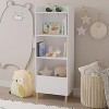 Kids Bookshelf, Wooden Book Shelf Organizer for Books and Playthings, Toddler Bookcase for Playroom, Bedroom, Living Room, Nursery, White - 3 of 4