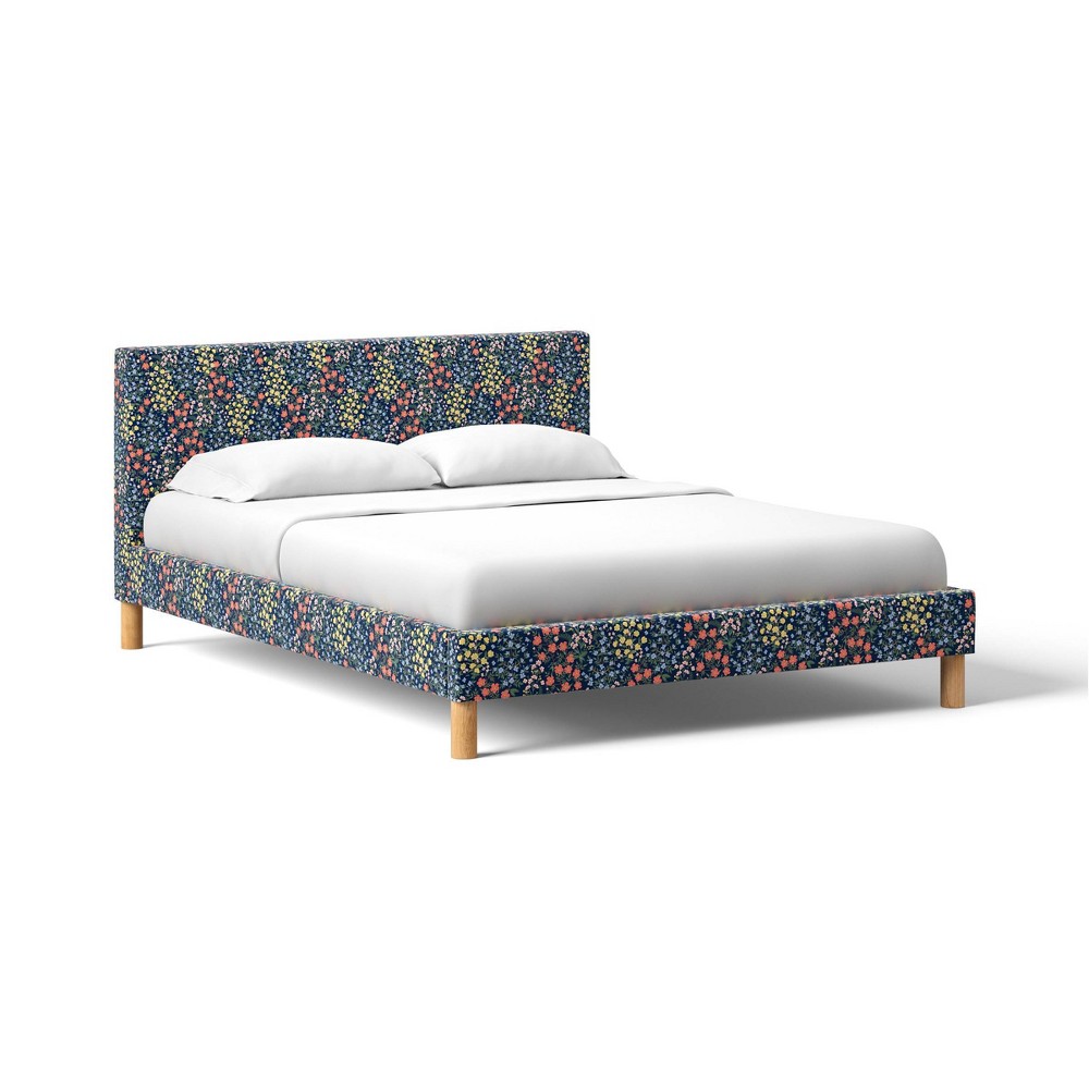 Photos - Bedroom Set Rifle Paper Co. x Target Twin Mayfair Upholstered Basic Bed Frames Black