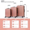 Suitcase Set 3 Piece for Women,Hardshell Suitcase Set Vintage Pink Travel Luggage set for Women and Men TSA Lock & Double Spinner Wheels Rose Gold - 4 of 4