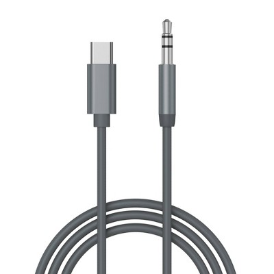 Just Wireless 6ft 3.5mm to USB-C Audio Cable - Slate Gray