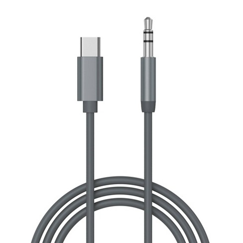 Just Wireless 6' 3.5mm to USB-C Audio Cable - Slate Gray