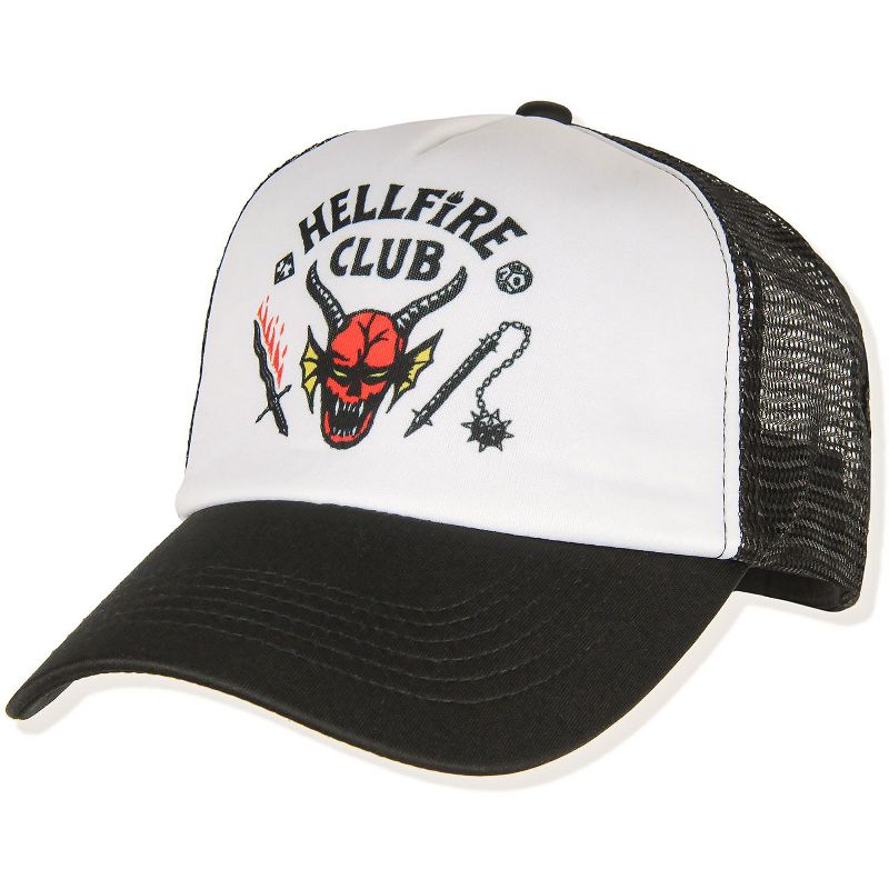 Stranger Things 4 Adult Hellfire Club Costume Adjustable Trucker Hat Cosplay Cap Black, 1 of 5