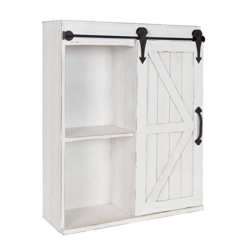 Modern Farmhouse Decorative Wood Wall Storage Rustic White - Kate &#38; Laurel All Things Decor, 6 of 8