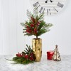 Nearly Natural 26-in Mixed Pine, Pinecone and Berry Artificial Plant (Set of 3) - 3 of 3