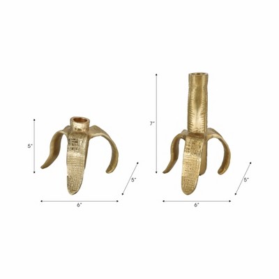 Sagebrook Home Banana Candle Holders - Thumbnail 3
