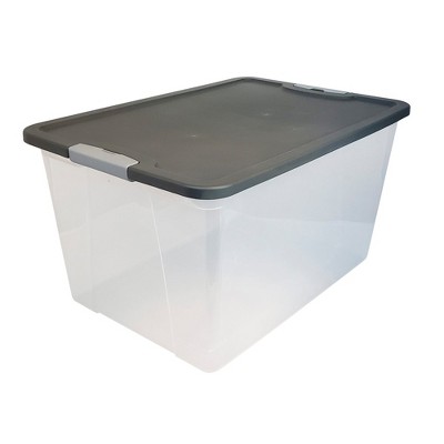 Buy Homz 64 Quart Secure Seal Latching Extra Large Clear Plastic ...