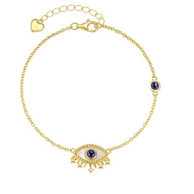 Molenia Evil Eye Bracelets, 14K Gold Sterling Silver, Protection Jewelry for Women, Blue Zirconia Dainty Bracelet, Birthday Gift for Her