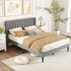 Safstar Queen Size Bed Frame Linen Fabric Upholstered Platform Bed w/Wingback Headboard - 4 of 4