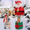 NAYSAYE Inflatable Holiday Decoration Santa and Reindeer Hot Air Balloon for Christmas Parties, Red and White, 50.4"*32.4"*96" - 3 of 4