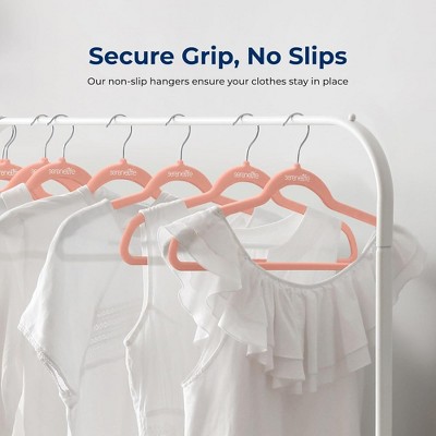 Pink Velvet Non-Slip Heavy Duty Hanger Set with 360° Swivel Hook