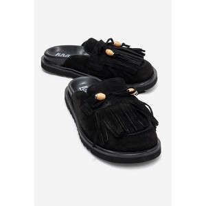 Carol - Black Genuine Leather Closed-Toe Slipper (Women) | Forever & Always Shoes - 1 of 4
