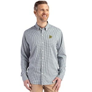 Cutter & Buck Oakland Athletics Skyline Recycled Gingham Mens Long