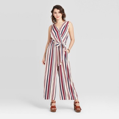 purple striped jumpsuit