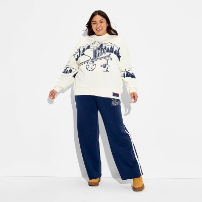 Women's Snoopy MT Trek Fleece Graphic Sweatshirt - White