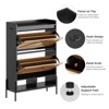 Shoe Cabinet with 2 Flip Drawers - Freestanding Storage Organizer for Entryway, Narrow Shoe Rack Cabinet, Dry and Wet Separation with Metal Legs - 4 of 4