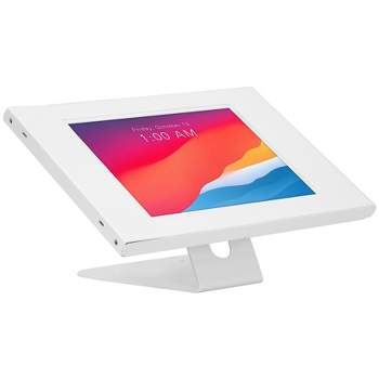 Mount-It! Anti-Theft Locking Tablet Kiosk with Counter Top and Wall Mount Base | Universal Enclosure for iPads Gen 7 to 10, iPad Pro, iPad Air | White