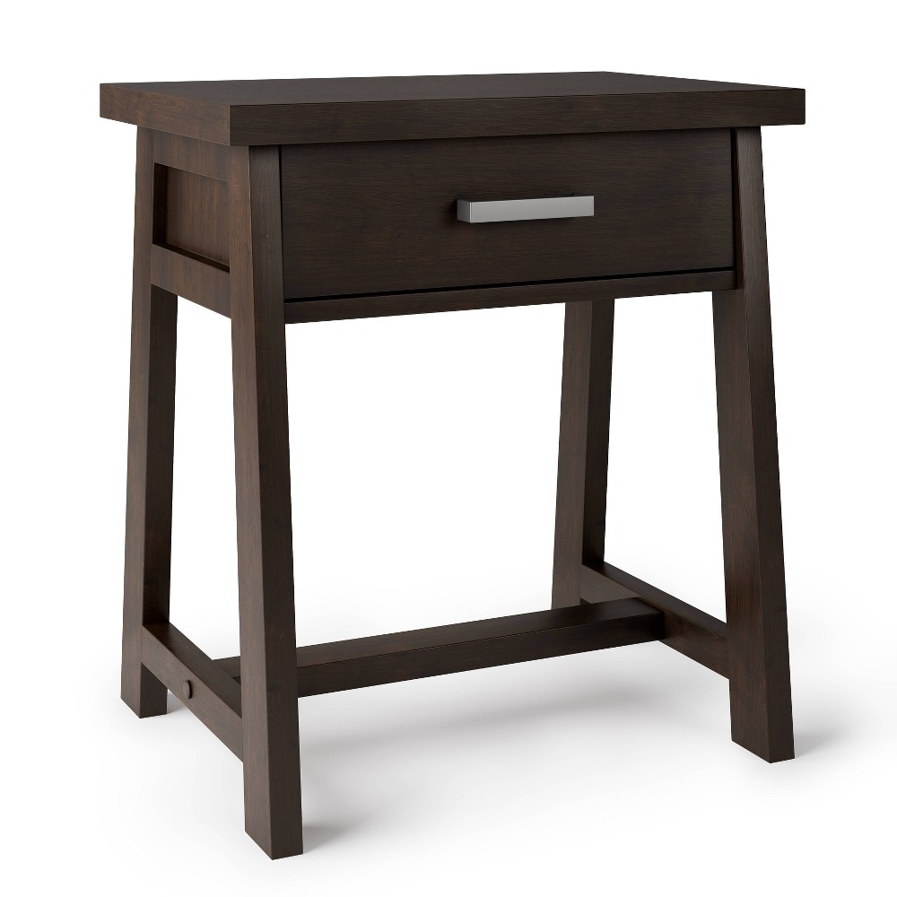 24" Hawkins Nightstand Dark Chestnut Brown - WyndenHall: Mid-Century Modern, Wood Frame, 1 Year Warranty