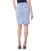 Rekkuna Women's Pull-On Denim Pencil Skirt – Mid-Rise Stretch Jean Skirt with Pockets and Back Slit - 3 of 4