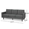 GDFStudio Cancun 82.75" Upholstered and Rubberwood 3 Seater Sofa - 3 of 4