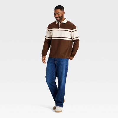Мужские рубашки Goodfellow & Co Men's Long Sleeve Rugby Shirt - Goodfellow & Co™ Dark Brown M — фото 3