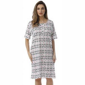 Just Love Womens Nightgown - Short Sleeve Henley Oversized Sleepwear Gown - 1 of 3