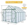 8x10FT Double Door Polycarbonate Greenhouse Raised Base and Anchor Aluminum Heavy Duty Walk-in Greenhouses for Outdoor Backyard in All Season,Green - 3 of 4