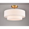Brass 3-Light Ceiling Light with 2 Tier Fabric Drum Shade - 4 of 4