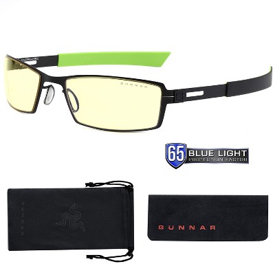 GUNNAR  Gaming and Computer Glasses for Teens & Young Adults - MOBA Razer Edition, Onyx Frame, Amber Lens, Blocks 65% Blue Light