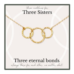HOPE LOVE SHINE 3 Sisters Necklace – 3 Rings for 3 sisters, Jewelry Gift for Sister Trio Gold Silver - 1 of 4