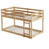 NicBex Twin over Twin Bunk Bed Wooden Bed Frame with Ladder and Full Length Guardrail, No Box Spring Required, Space saving - 3 of 4